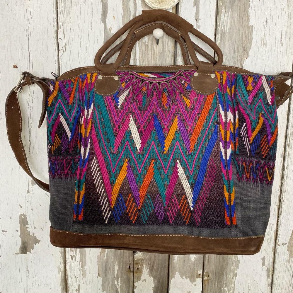 Huipil overnight bag vintage textile